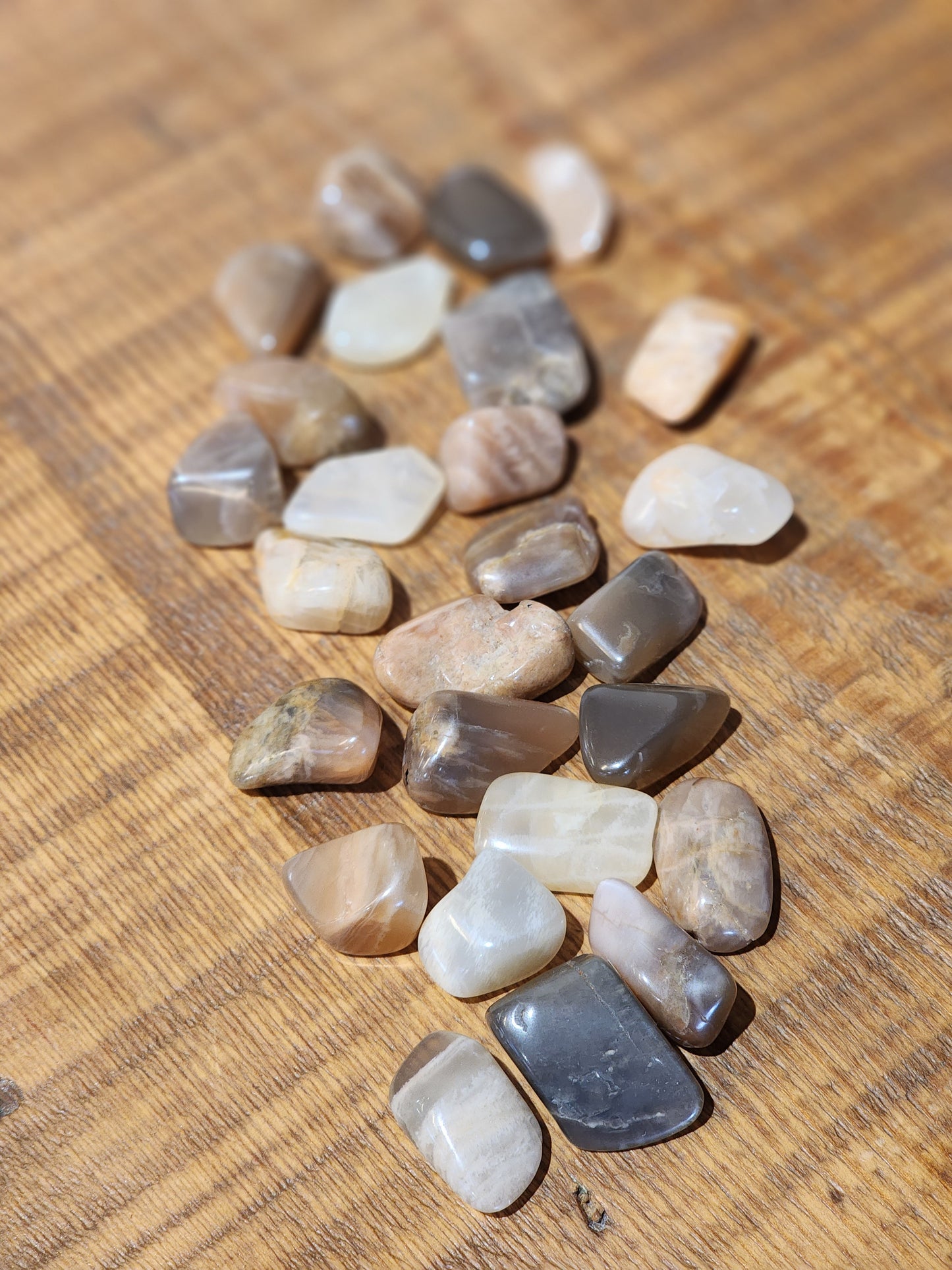 Mixed Peach & Black Moonstone