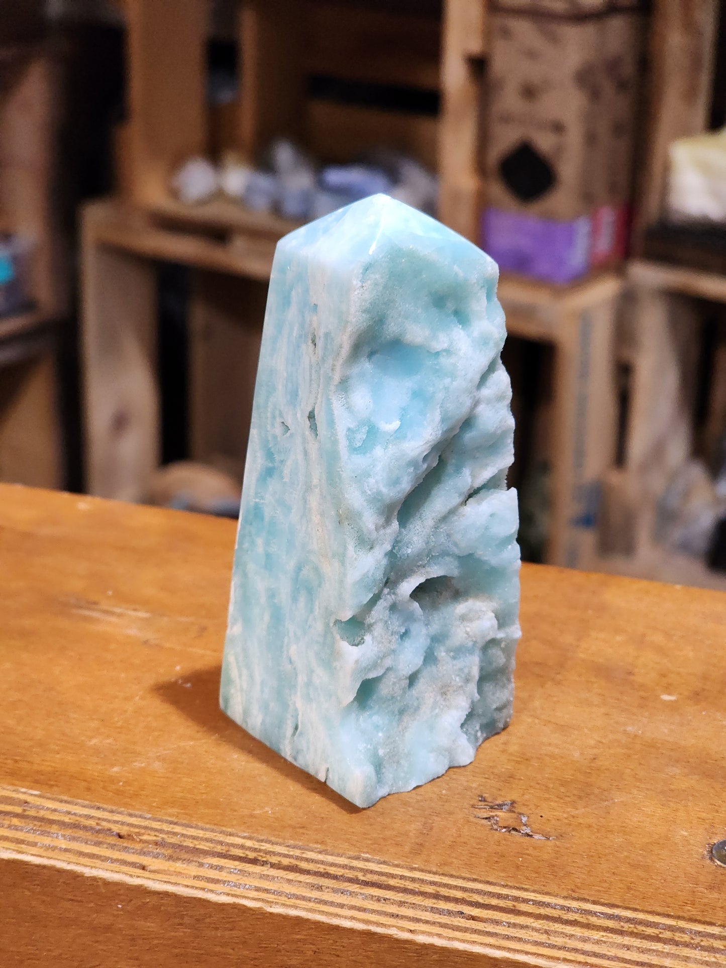 Aragonite Polished with Raw Face