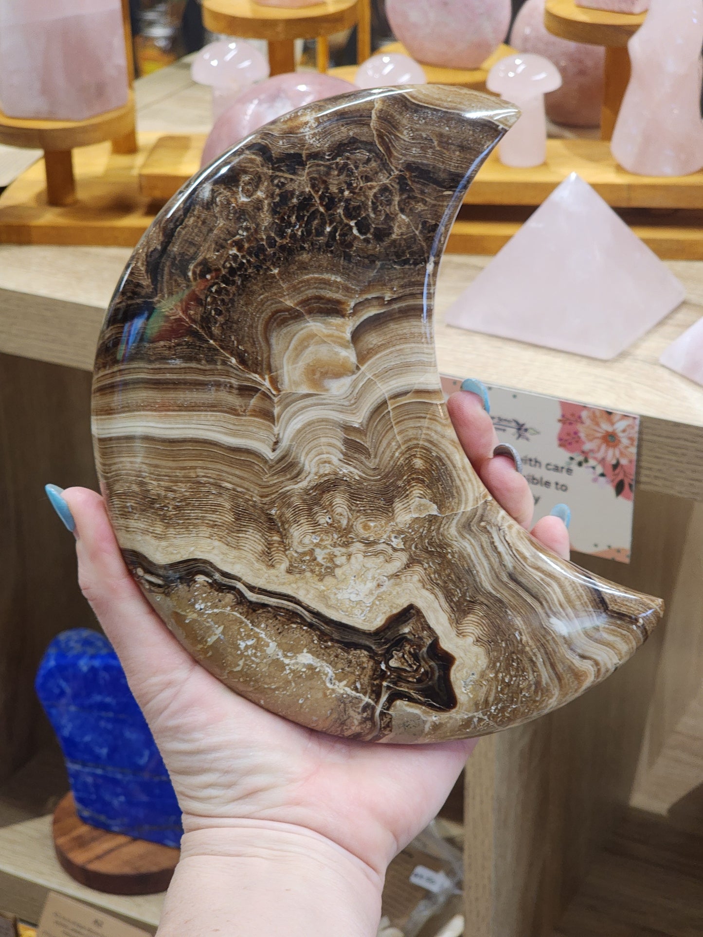 1.337kg Chocolate Calcite Moon