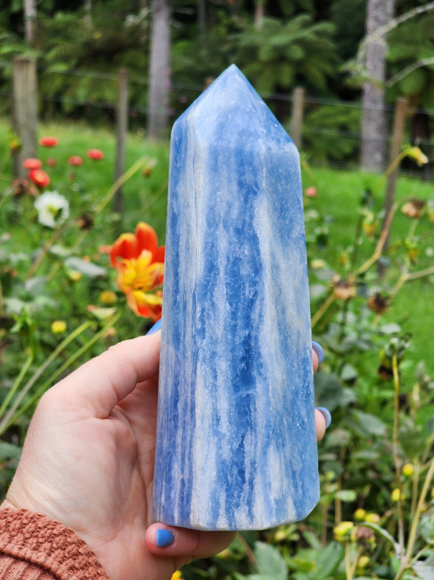 Blue Calcite Tower