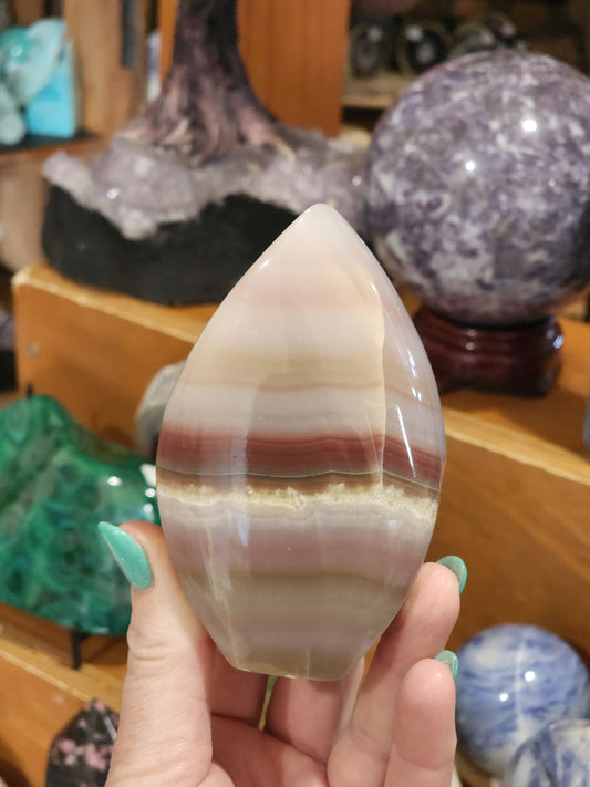 Pink Banded Calcite Flame