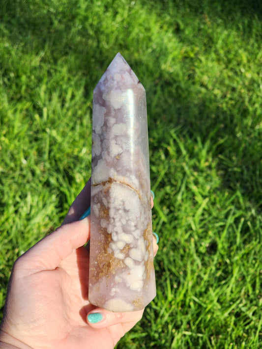 Drusy Amethyst Flower Agate Tower