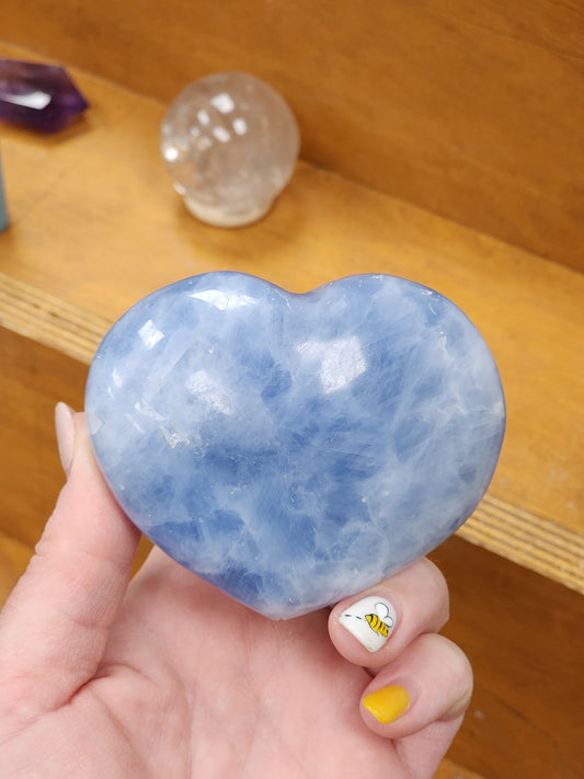 Blue Calcite Heart