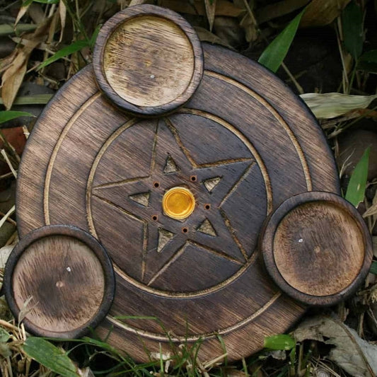 Pentacle Tea light & Incense Holder