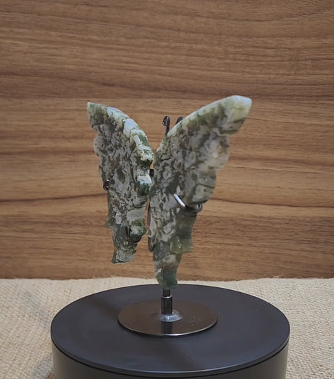 Moss Agate Butterfly "Fae"