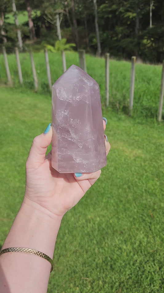 Lavender Rose Quartz Tower