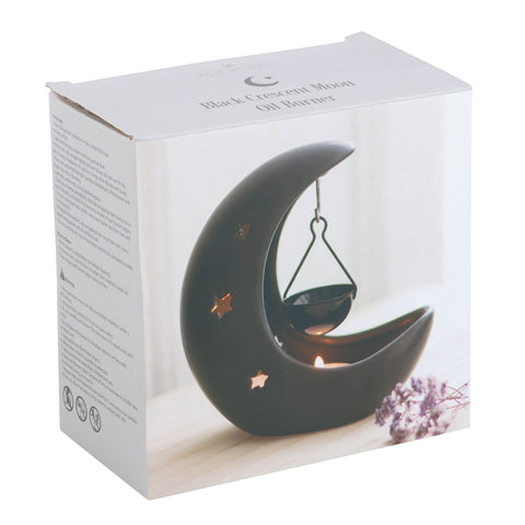 Black Crescent Moon Hanging Oil Burner
