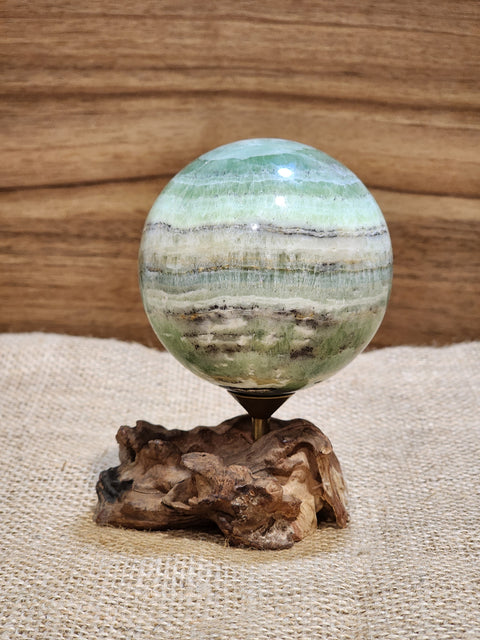 Kiwi Calcite Sphere "Suzette"