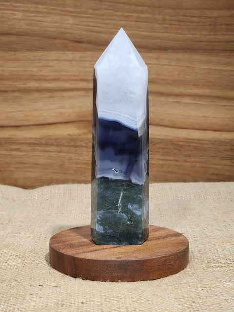 A Grade Moss Agate Tower "Andi"