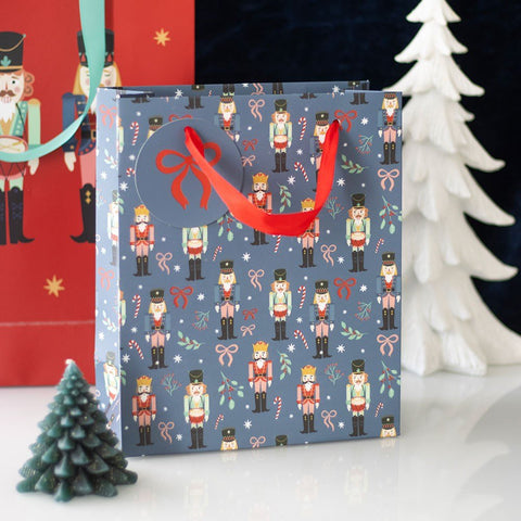 Blue Nutcracker Print Gift Bag