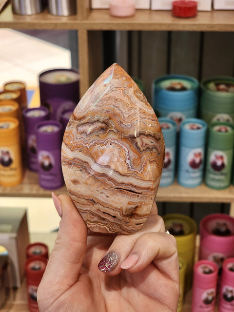 Pink crazy lace agate flame "Amy"