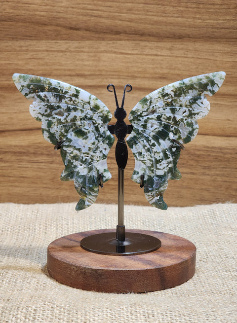 Moss Agate Butterfly "Fae"