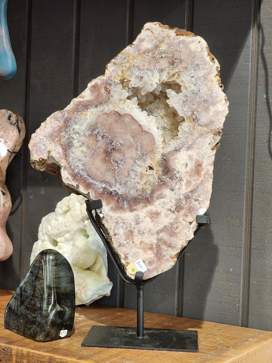 Pink Amethyst on stand