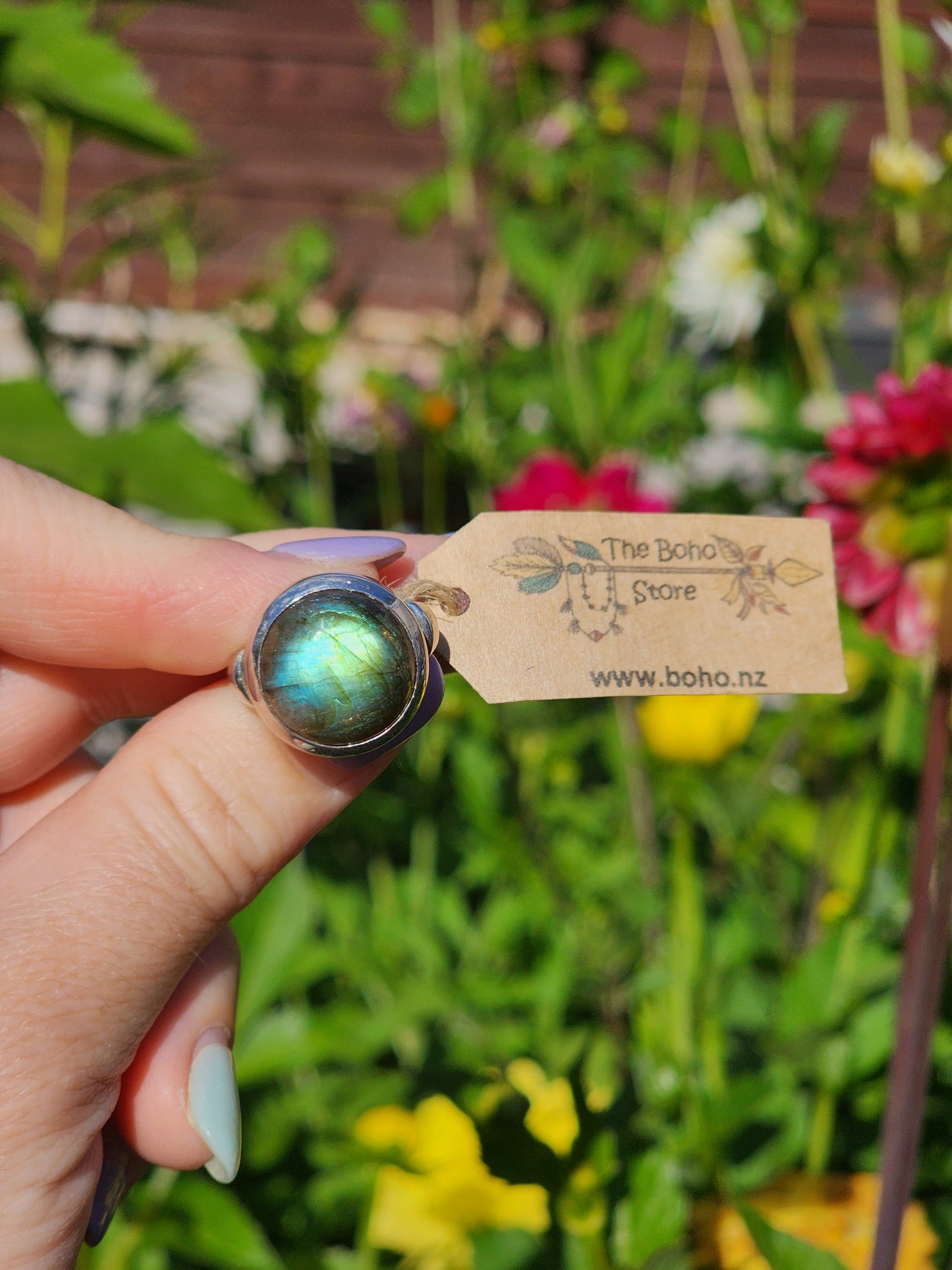 Labradorite in Stirling Silver Size 8