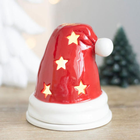 Santa Hat Incense Cone And Tealight Ceramic Burner