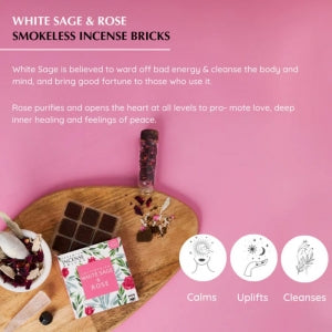 California White Sage & Rose Incense Bricks Refill Pack