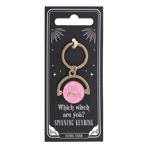 Good witch / bad witch spinning key ring