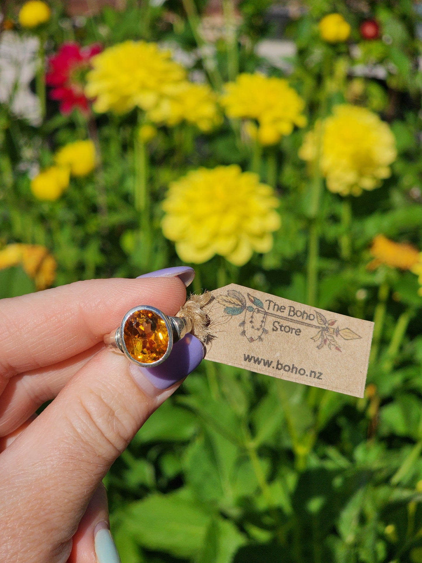 Citrine in Stirling Silver Size 7