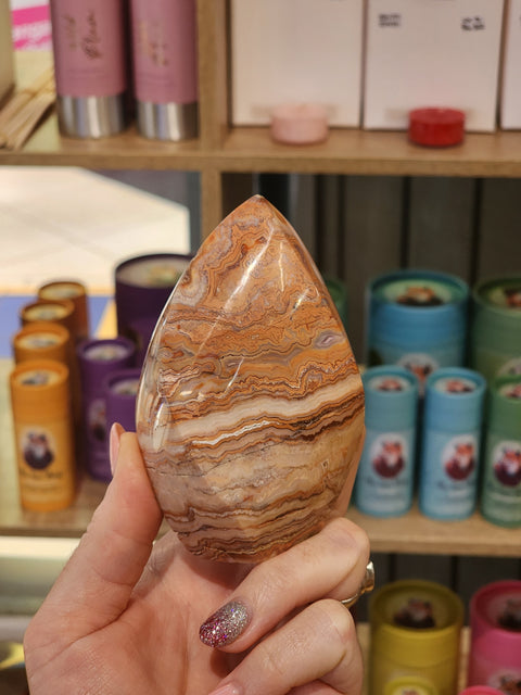 Pink crazy lace agate flame "Amy"