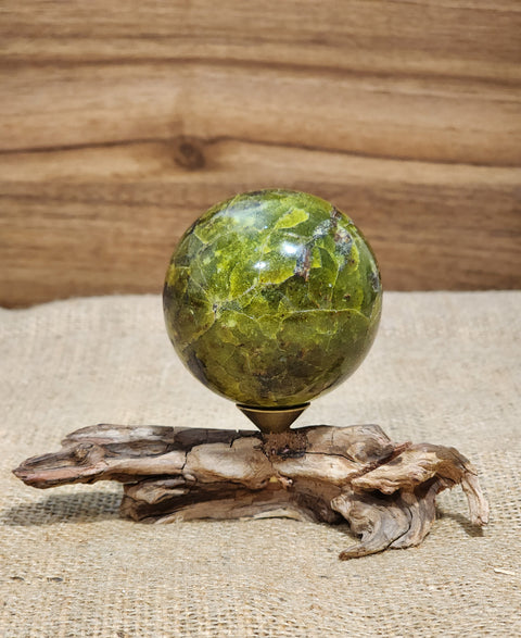 Green Opal Sphere "Lotus"