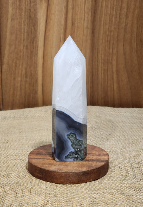 A Grade Moss Agate Tower "Zelda"
