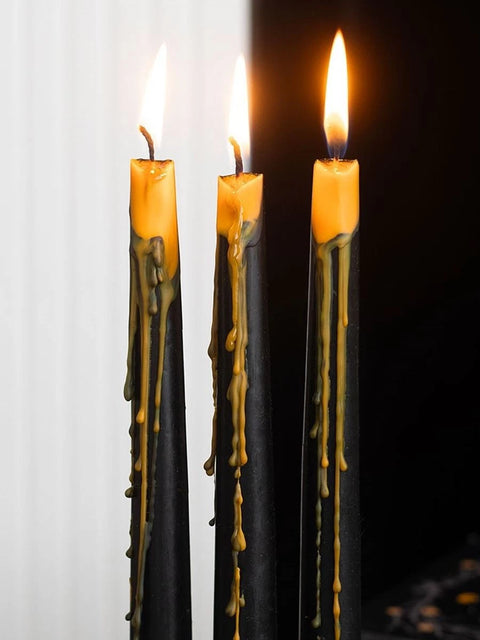 Set of 4 Pumpkin Guts Oozing Taper Candles