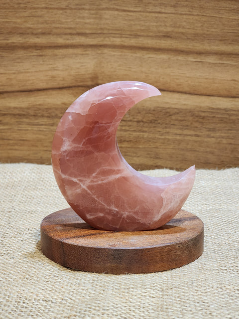 Rose Calcite Moon "Kelly"