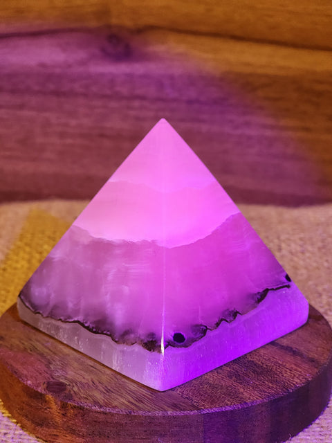 Smokey Pink Calcite Pyramid "Amaya"