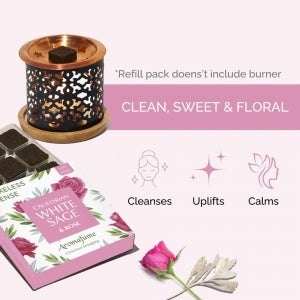 California White Sage & Rose Incense Bricks Refill Pack