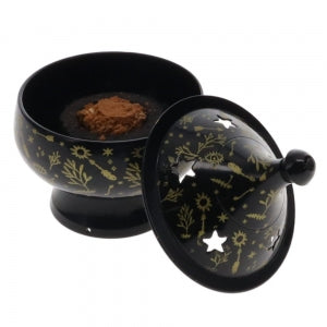 Magickal Herbs Black Brass Incense Burner