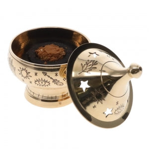 Evil Eye and Herbs Brass Incense Burner