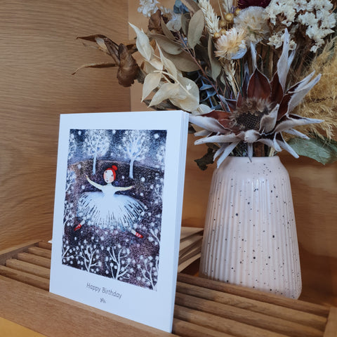Happy Birthday Snow Dancing Gift card