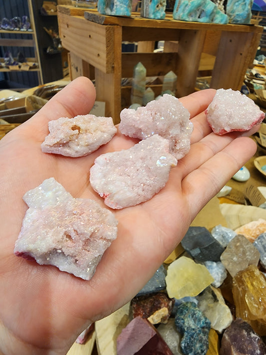 Pink aura quartz mini