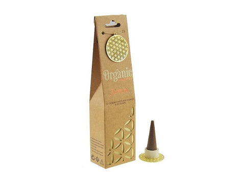 Organic Goodness Jasmine Incense Cones with Holder