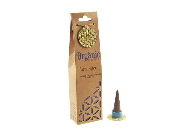 Organic Goodness Lavender Incense Cones with Holder