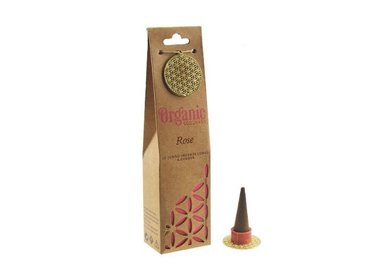 Organic Goodness Rose Incense Cones with Holder