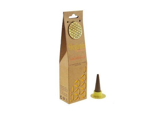 Organic Goodness Sandalwood Incense Cones with Holder